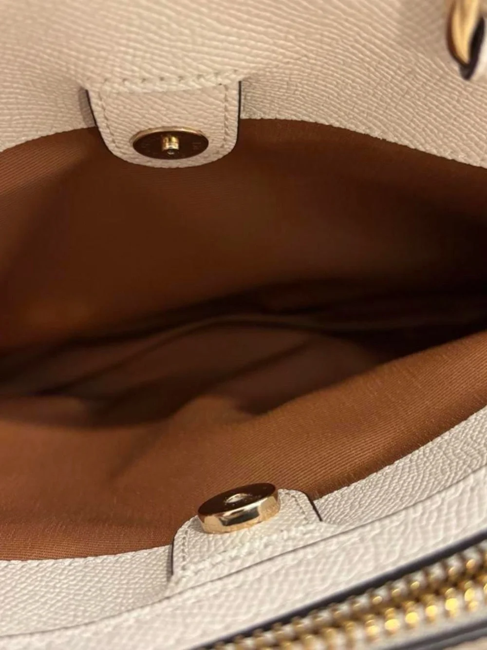 NEW Coach Mini Lillie Carryall Handbag Leather In Chalk Crossbody Strap Classy